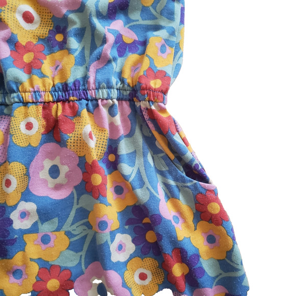 LuLaRoe Girl's Mae Dress Size 4 Floral Print with Pockets - Picture 3 of 7